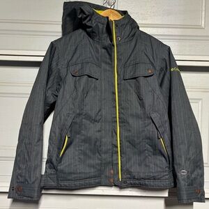Columbia Charcoal Jacket with Bright Yellow Trim